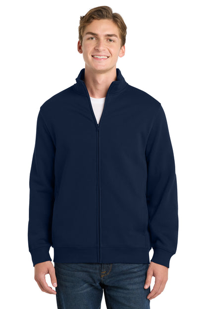 Front View of True Navy Sport-Tek Full-Zip Sweatshirt. ST259 plain