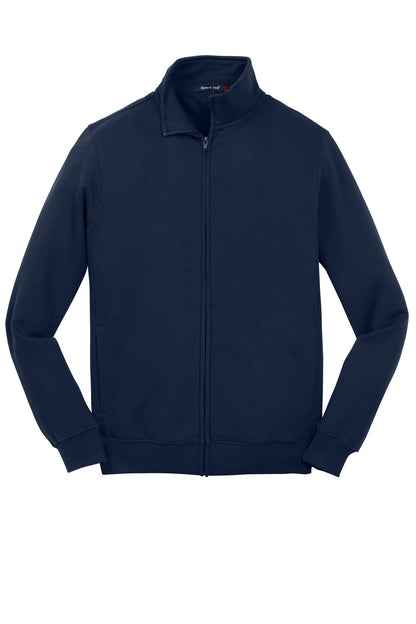 Front View of True Navy Sport-Tek Full-Zip Sweatshirt. ST259 plain