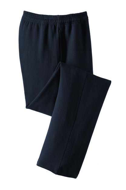 Front View of True Navy Sport-Tek Open Bottom Sweatpant. ST257 plain