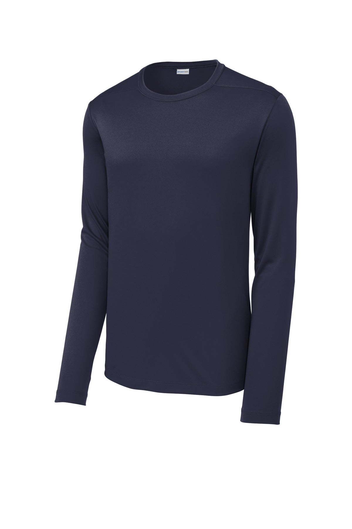 Front View of True Navy Sport-Tek Posi-UV Pro Long Sleeve Tee. ST420LS plain