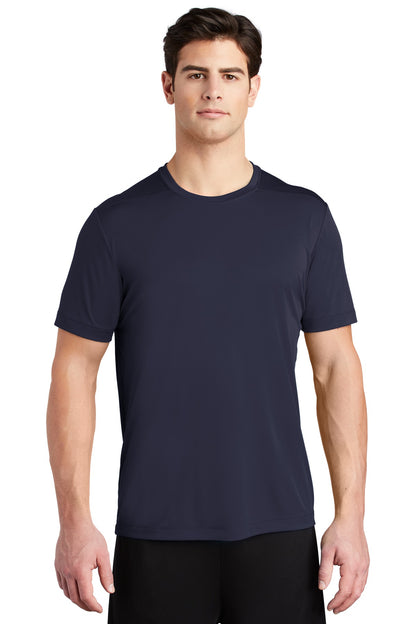 Front View of True Navy Sport-Tek Posi-UV Pro Tee. ST420 plain