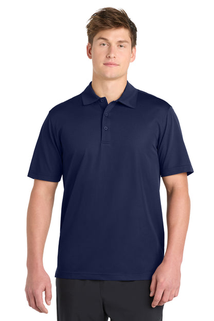 Front View of True Navy Sport-Tek PosiCharge Active Textured Polo. ST690 plain
