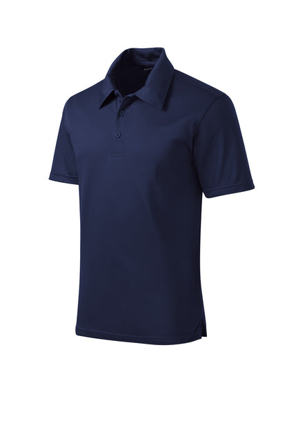 Front View of True Navy Sport-Tek PosiCharge Active Textured Polo. ST690 plain