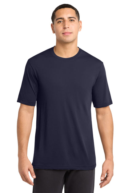 Front View of True Navy Sport-Tek PosiCharge Competitor Cotton Touch Tee. ST450 plain