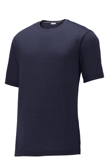 Front View of True Navy Sport-Tek PosiCharge Competitor Cotton Touch Tee. ST450 plain