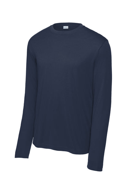 Front View of True Navy Sport-Tek Tall Long Sleeve PosiCharge Competitor Tee. TST350LS plain