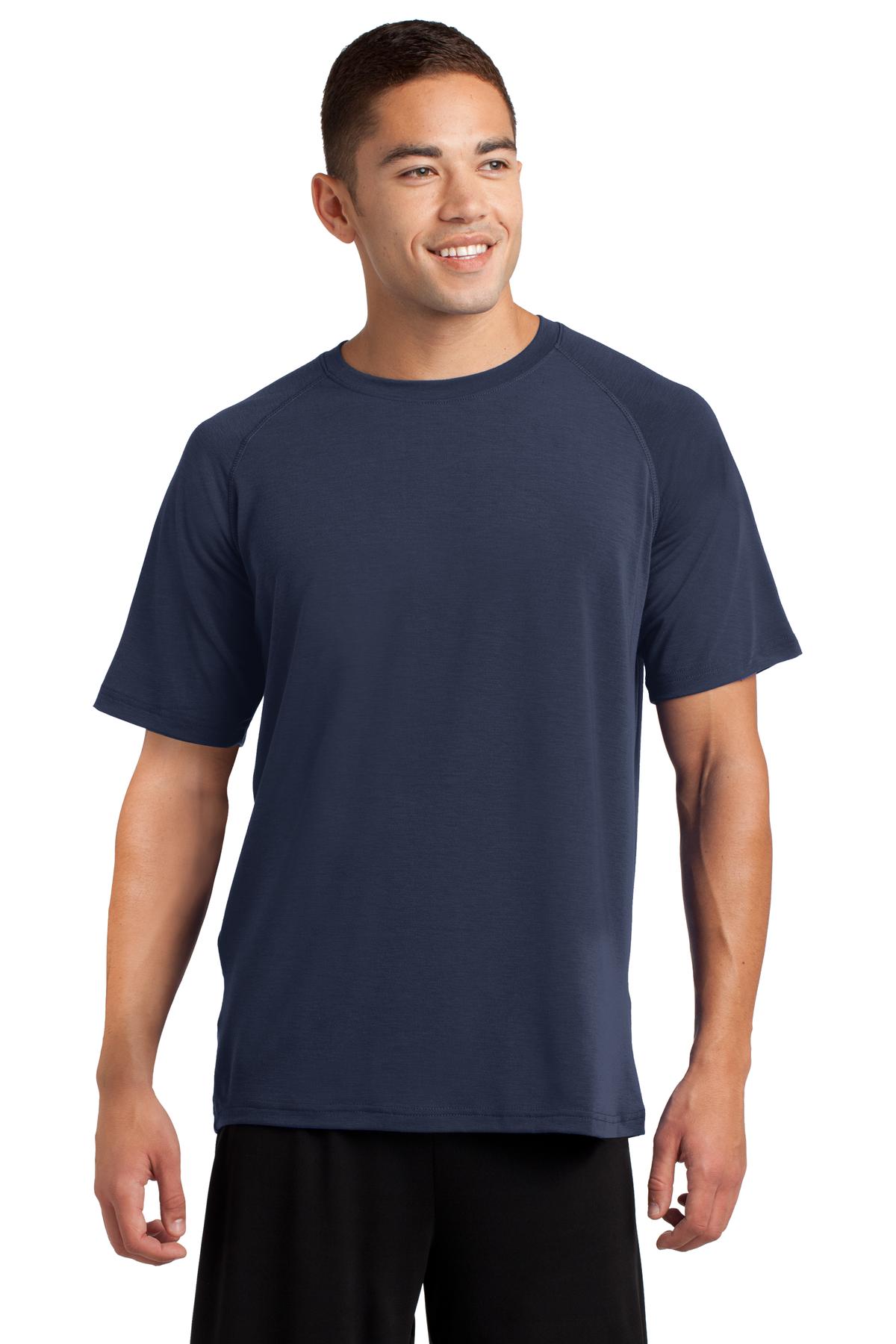Front View of True Navy Sport-Tek Ultimate Performance Crew. ST700 plain
