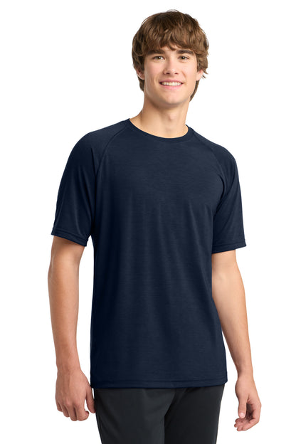 Front View of True Navy Sport-Tek Ultimate Performance Crew. ST700 plain