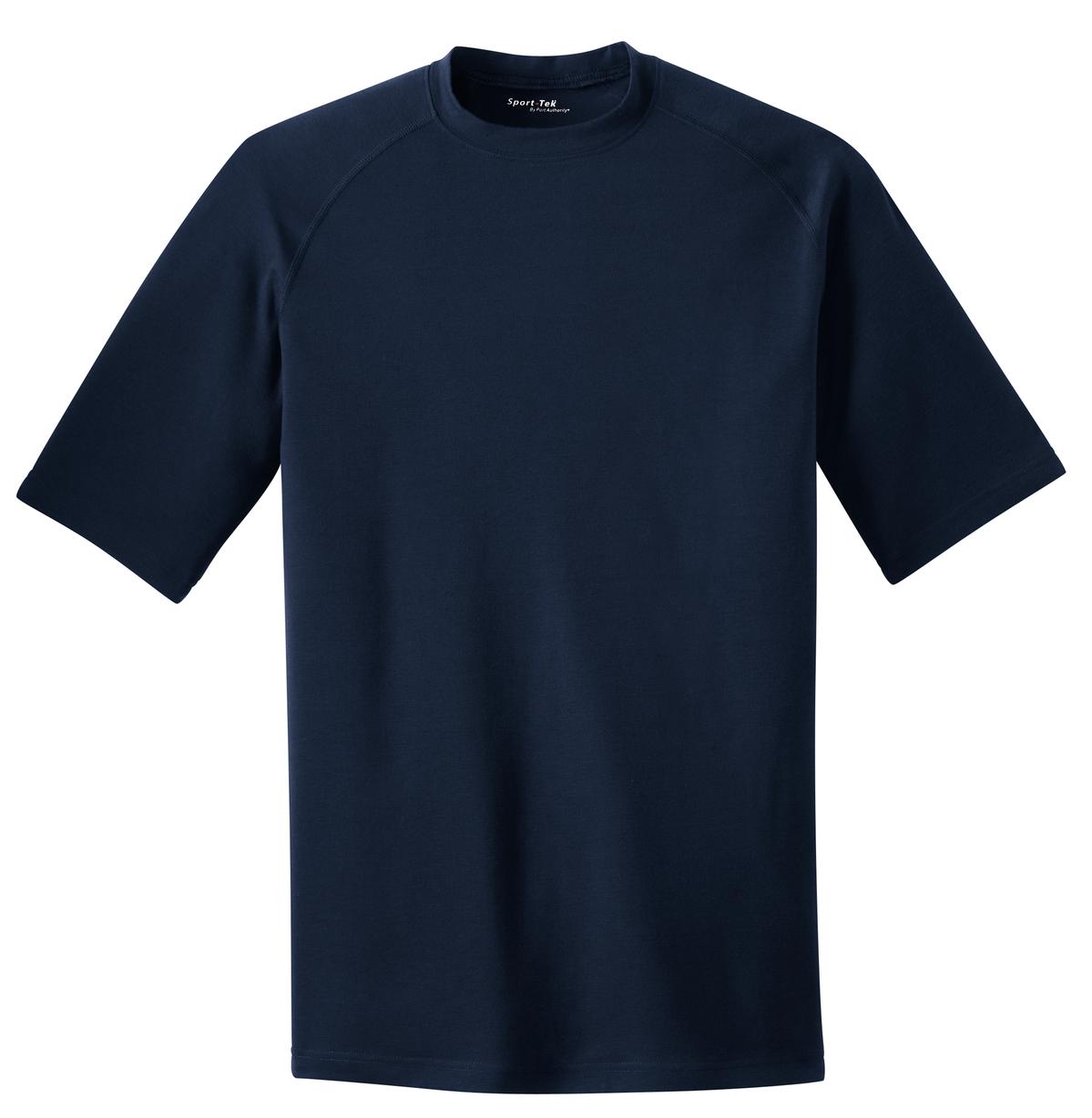 Front View of True Navy Sport-Tek Ultimate Performance Crew. ST700 plain