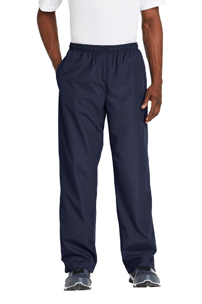 Front View of True Navy Sport-Tek Wind Pant. PST74 plain