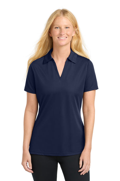 Front View of True Navy Sport-Tek Women's PosiCharge Active Textured Polo. LST690 plain