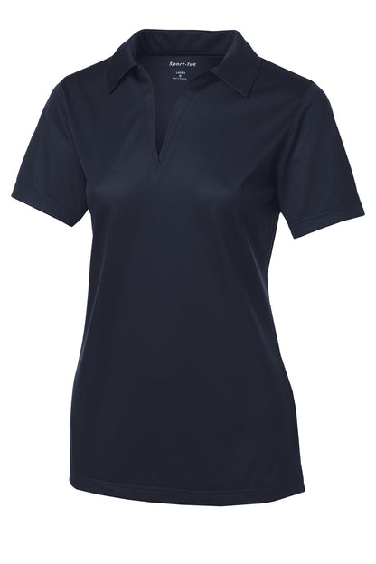 Front View of True Navy Sport-Tek Women's PosiCharge Active Textured Polo. LST690 plain