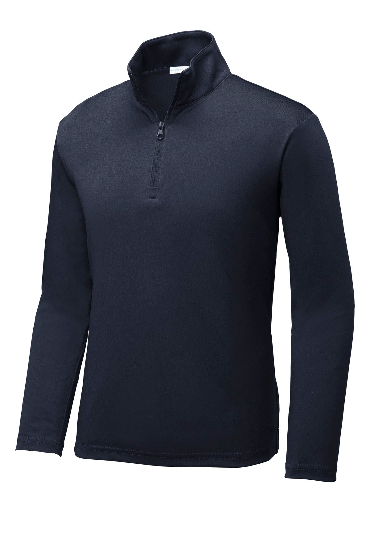 Front View of True Navy Sport-Tek Youth PosiCharge Competitor 1/4-Zip Pullover. YST357 plain