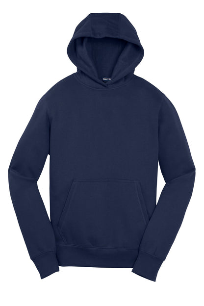 Front View of True Navy Sport-Tek Youth Pullover Hooded Sweatshirt. YST254 plain