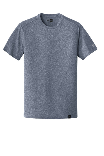 Front View of True Navy Twst New Era Heritage Blend Crew Tee. NEA100 plain