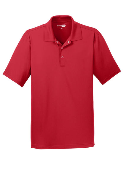 Front View of True Red CornerStone Micropique Gripper Polo. CS421 plain