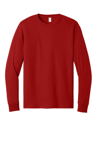 Front View of True Red Jerzees - Dri-Power 50/50 Cotton/Poly Long Sleeve T-Shirt. 29LS plain
