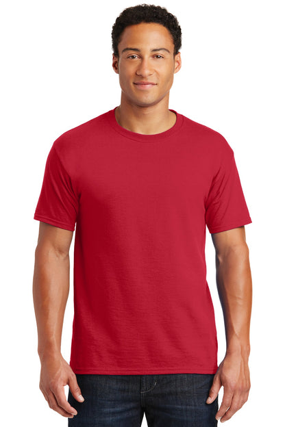 Front View of True Red Jerzees - Dri-Power 50/50 Cotton/Poly T-Shirt. 29M plain