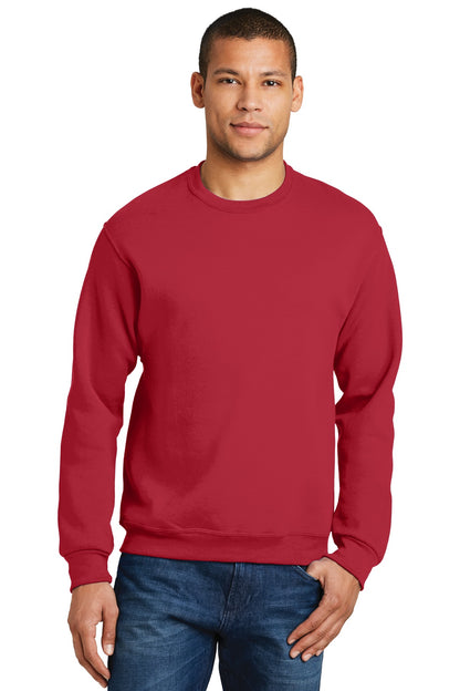 Front View of True Red Jerzees - NuBlend Crewneck Sweatshirt. 562M plain