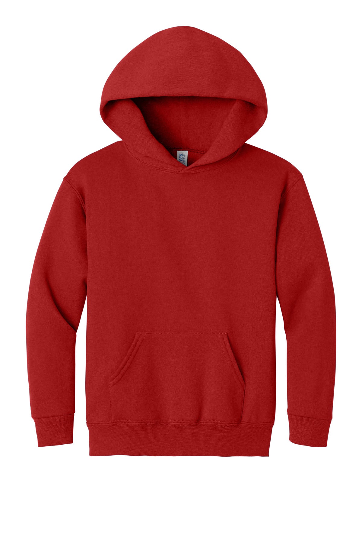 Front View of True Red Jerzees - Youth NuBlend Pullover Hooded Sweatshirt. 996Y plain