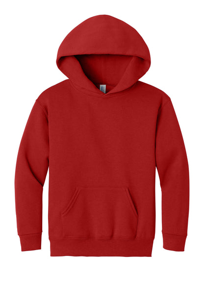 Front View of True Red Jerzees - Youth NuBlend Pullover Hooded Sweatshirt. 996Y plain