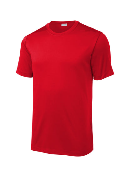 Front View of True Red Sport-Tek Posi-UV Pro Tee. ST420 plain