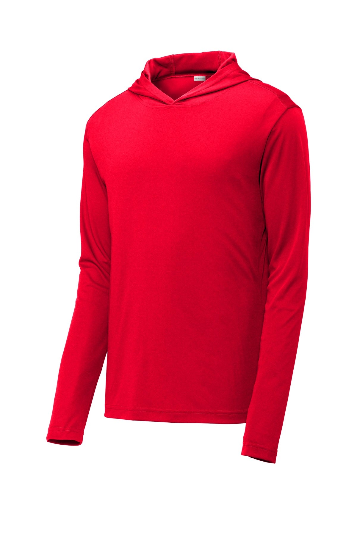 Front View of True Red Sport-Tek PosiCharge Competitor Hooded Pullover. ST358 plain