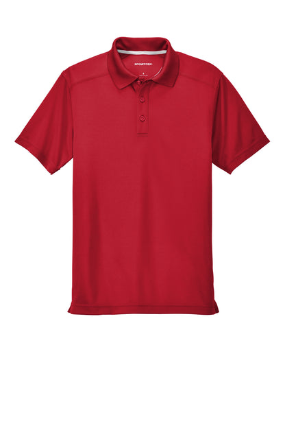 Front View of True Red Sport-Tek PosiCharge Micro-Mesh Polo. ST680 plain