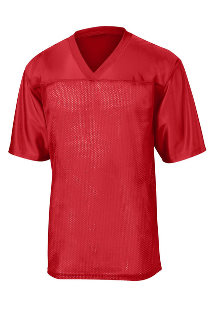 Front View of True Red Sport-Tek PosiCharge Replica Jersey. ST307 plain