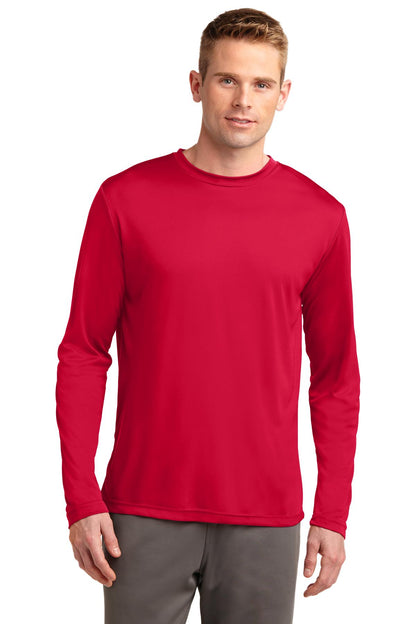 Front View of True Red Sport-Tek Tall Long Sleeve PosiCharge Competitor Tee. TST350LS plain