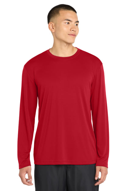 Front View of True Red Sport-Tek Tall Long Sleeve PosiCharge Competitor Tee. TST350LS plain