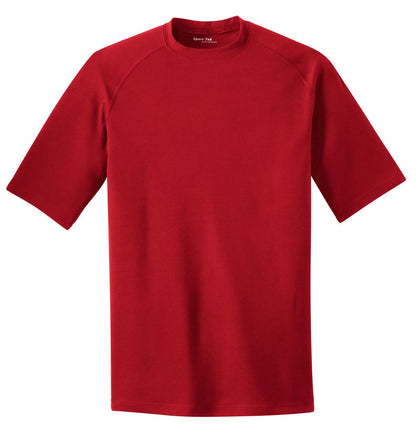 Front View of True Red Sport-Tek Ultimate Performance Crew. ST700 plain