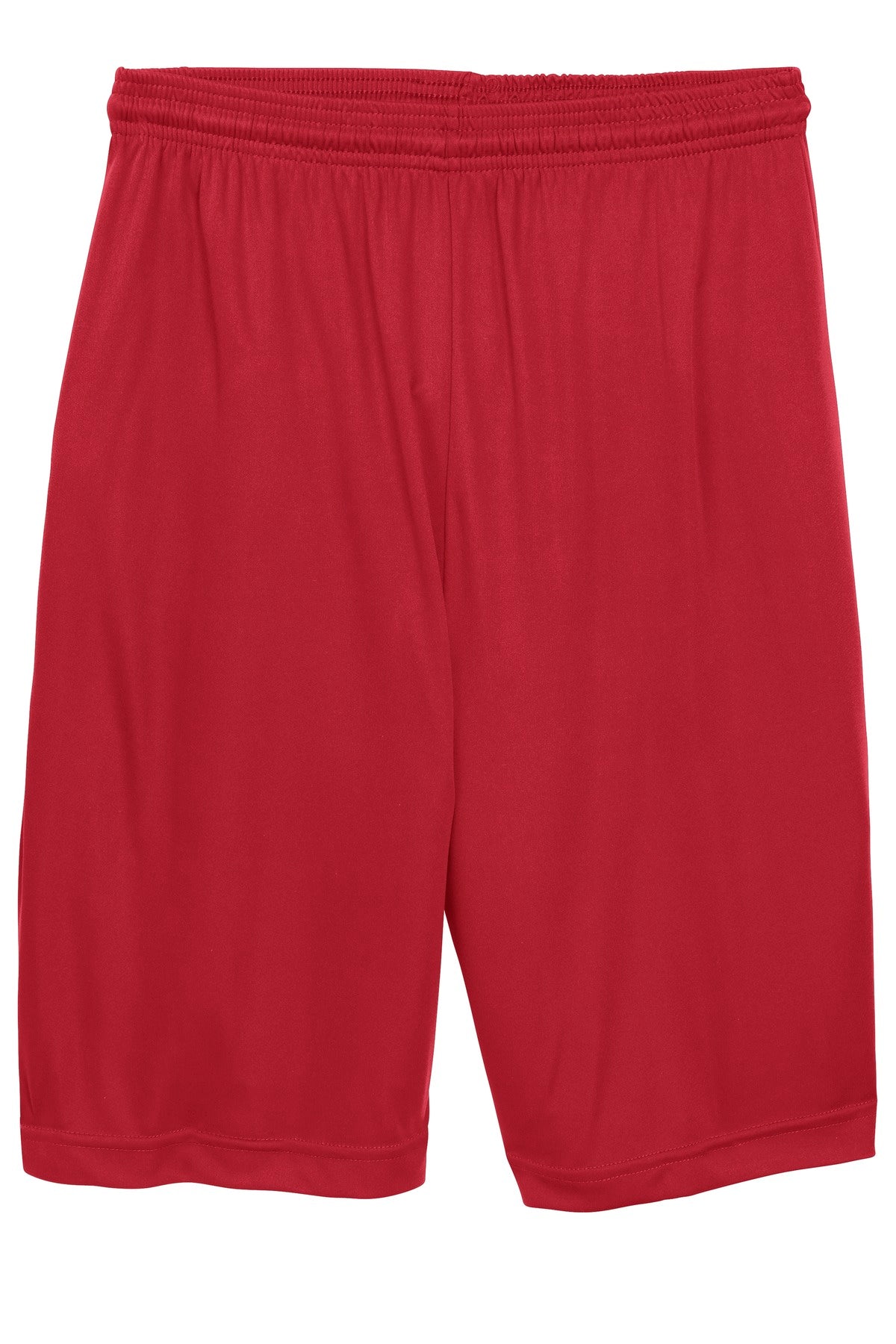 Front View of True Red Sport-Tek Youth PosiCharge Competitor Short. YST355 plain
