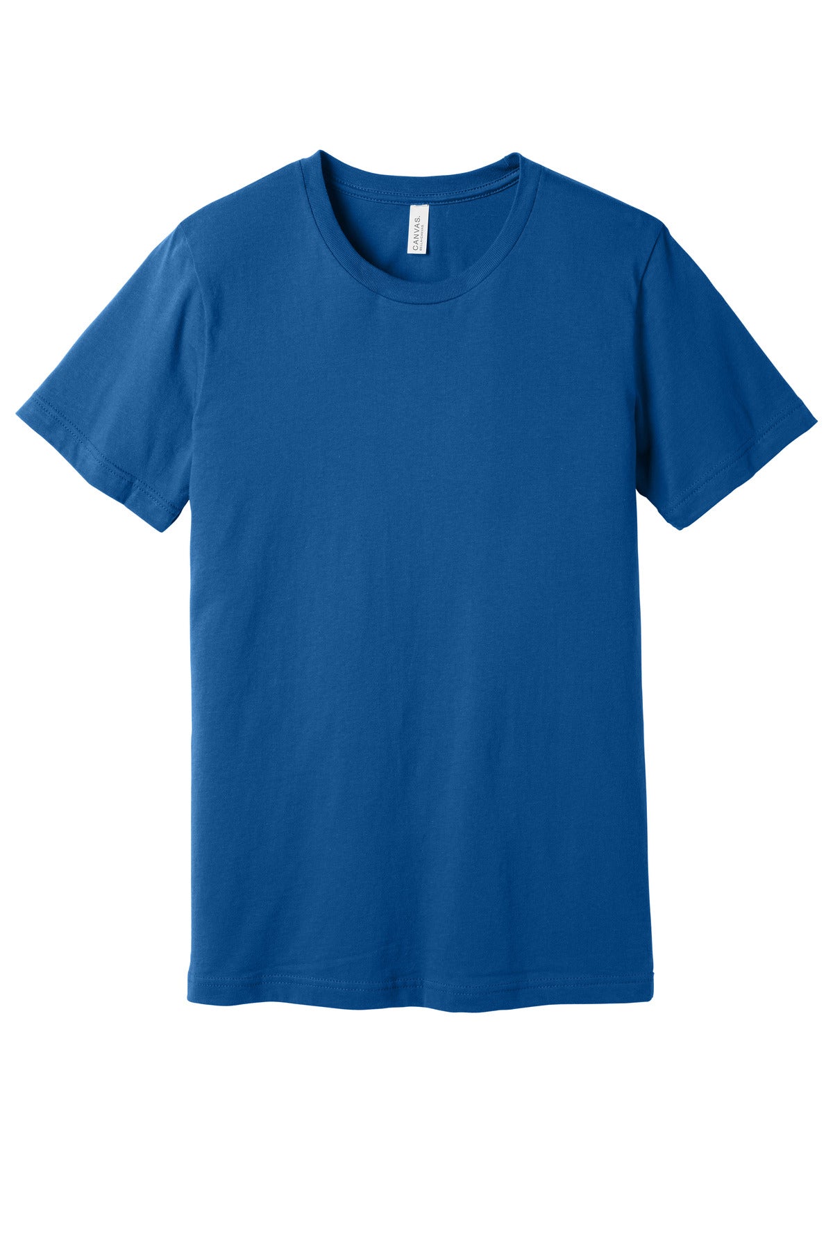 Front View of True Royal BELLA+CANVAS Unisex Jersey Short Sleeve Tee. BC3001 plain