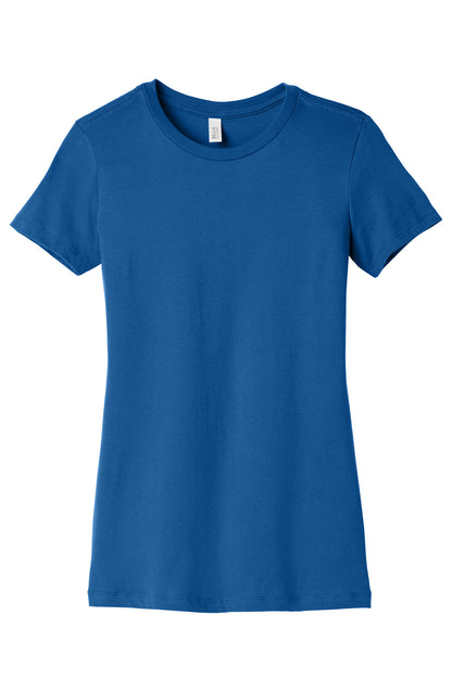 Front View of True Royal BELLA+CANVAS Women's Slim Fit Tee. BC6004 plain