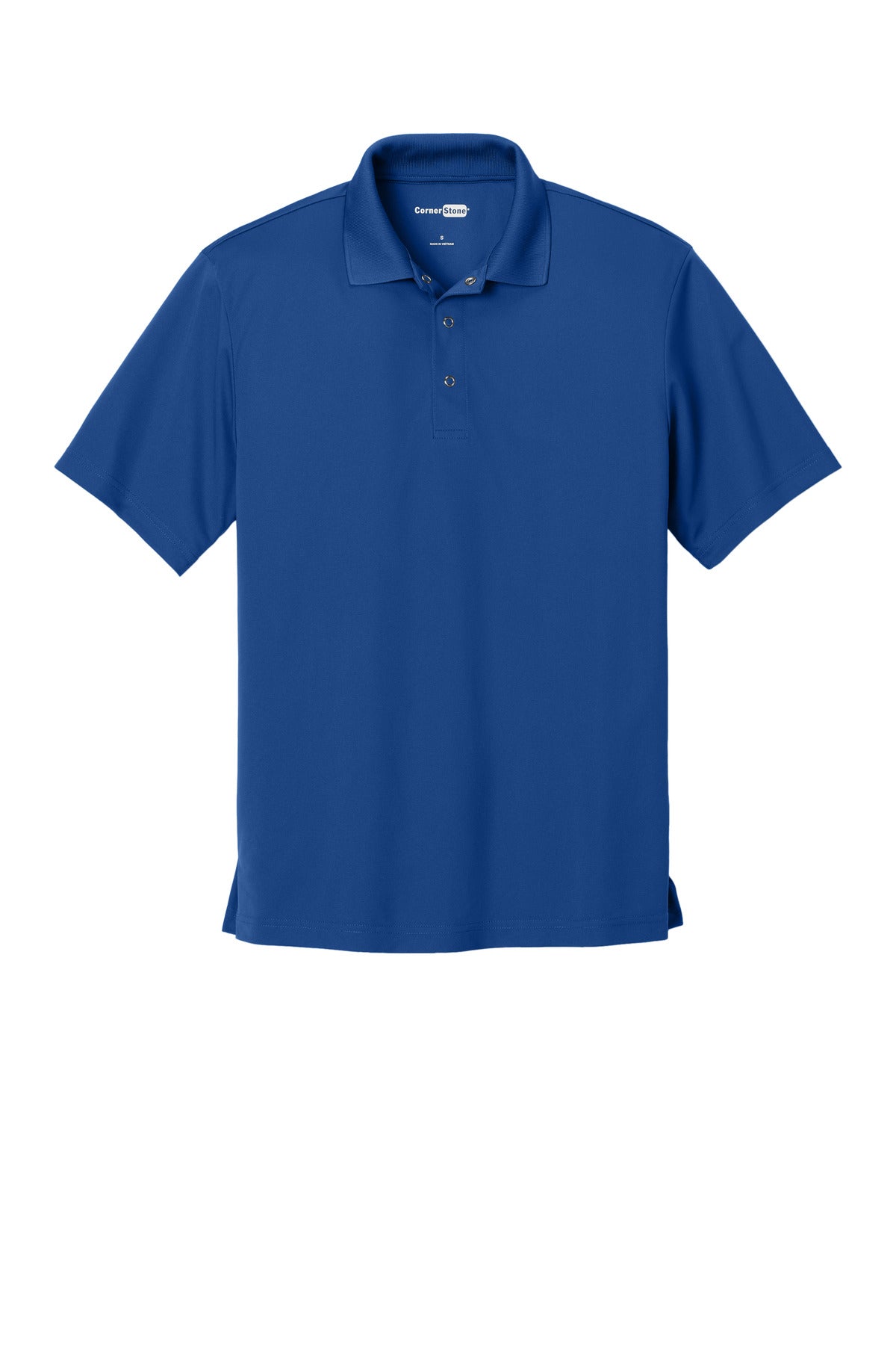 Front View of True Royal CornerStone Micropique Gripper Polo. CS421 plain