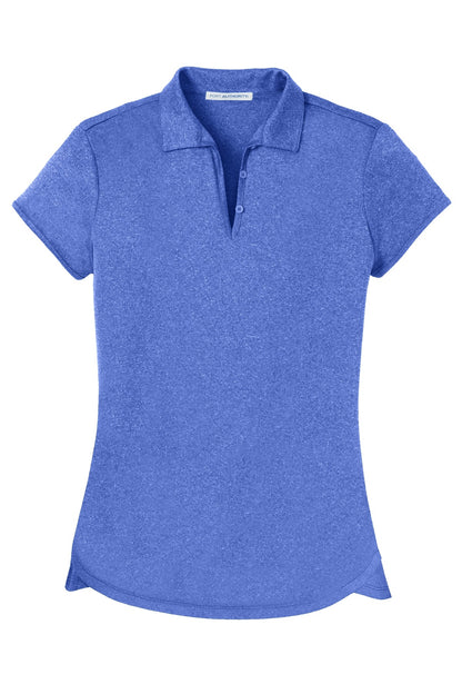 Front View of True Royal Hth Port Authority Women's Trace Heather Polo. L576 plain