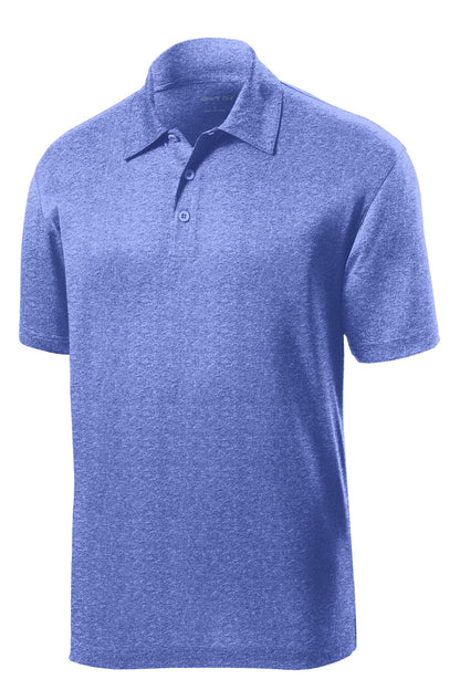 Front View of True Royal Hth Sport-Tek Heather Contender Polo. ST660 plain