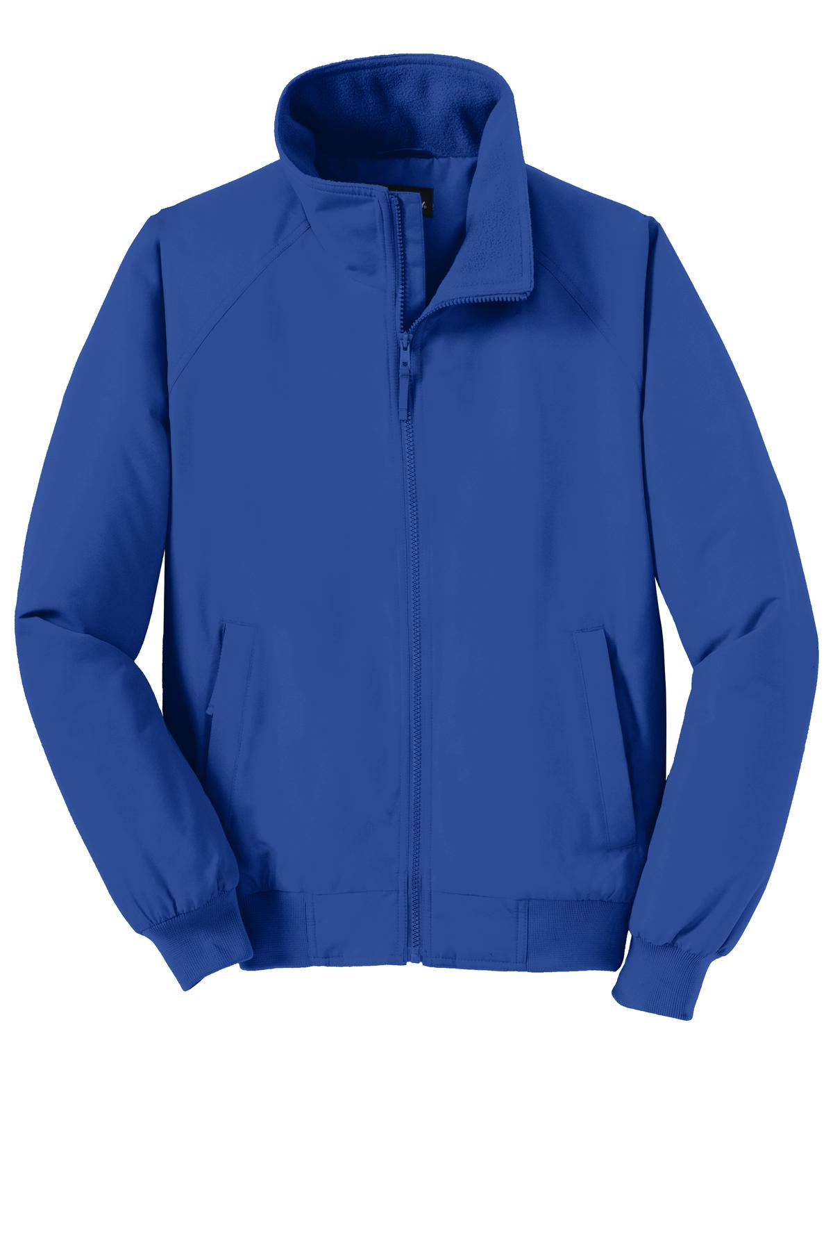 Front View of True Royal Port Authority Charger Jacket. J328 plain