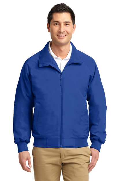 Front View of True Royal Port Authority Charger Jacket. J328 plain