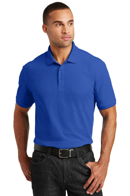 Front View of True Royal Port Authority Core Classic Pique Polo. K100 plain