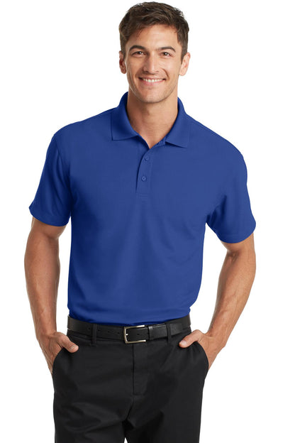 Front View of True Royal Port Authority Dry Zone Grid Polo. K572 plain