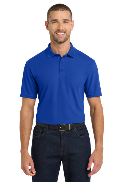 Front View of True Royal Port Authority EZPerformance Pique Polo. K600 plain