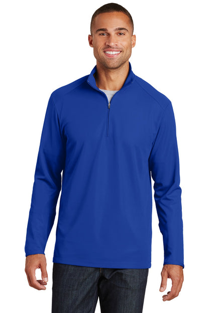 Front View of True Royal Port Authority Pinpoint Mesh 1/2-Zip. K806 plain