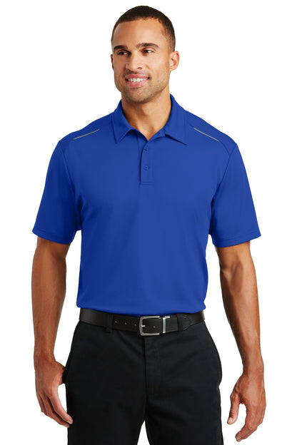 Front View of True Royal Port Authority Pinpoint Mesh Polo. K580 plain
