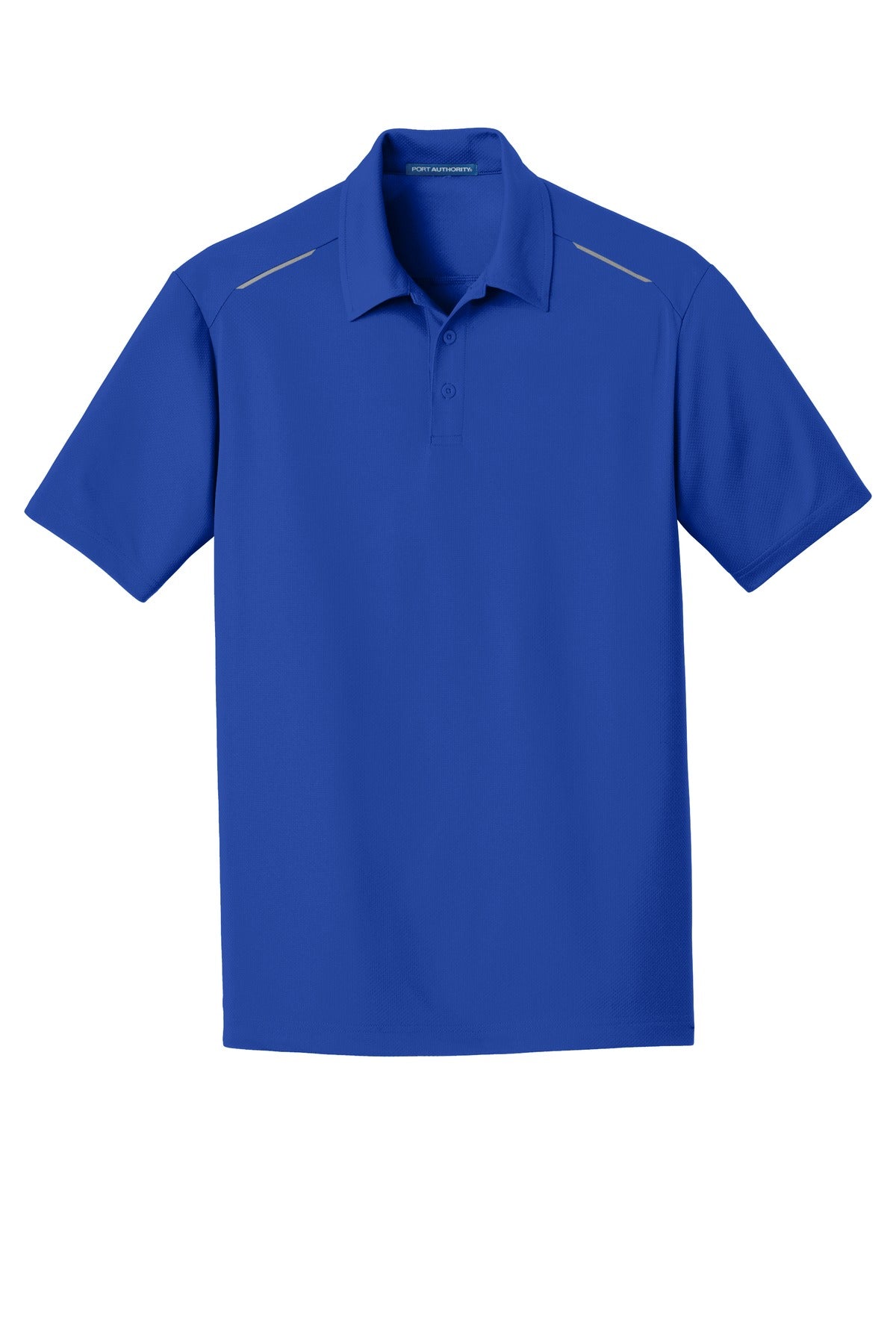 Front View of True Royal Port Authority Pinpoint Mesh Polo. K580 plain