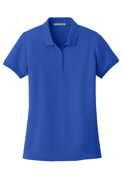 Front View of True Royal Port Authority Women's Core Classic Pique Polo. L100 plain