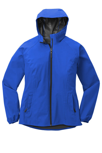 Front View of True Royal Port Authority Women's Essential Rain Jacket L407 plain