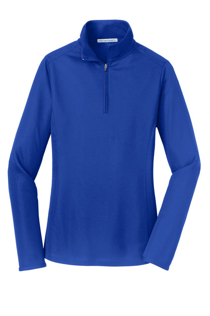 Front View of True Royal Port Authority Women's Pinpoint Mesh 1/2-Zip . L806 plain