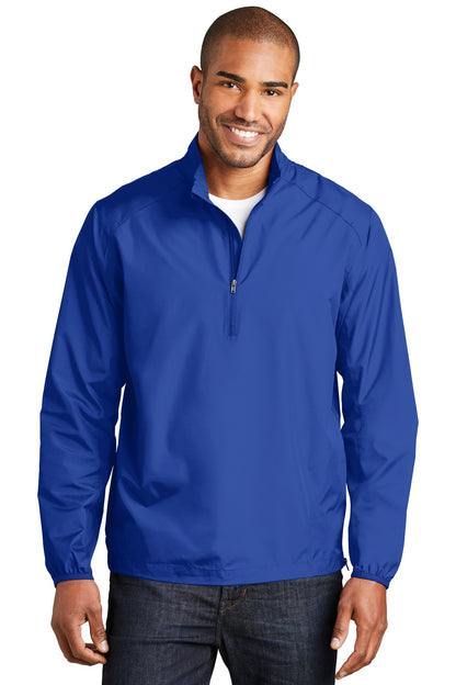 Front View of True Royal Port Authority Zephyr 1/2-Zip Pullover. J343 plain